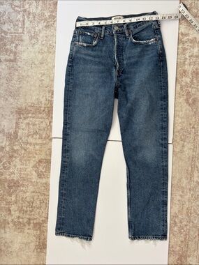 Agolde Dark Blue Cropped Ankle Jeans
